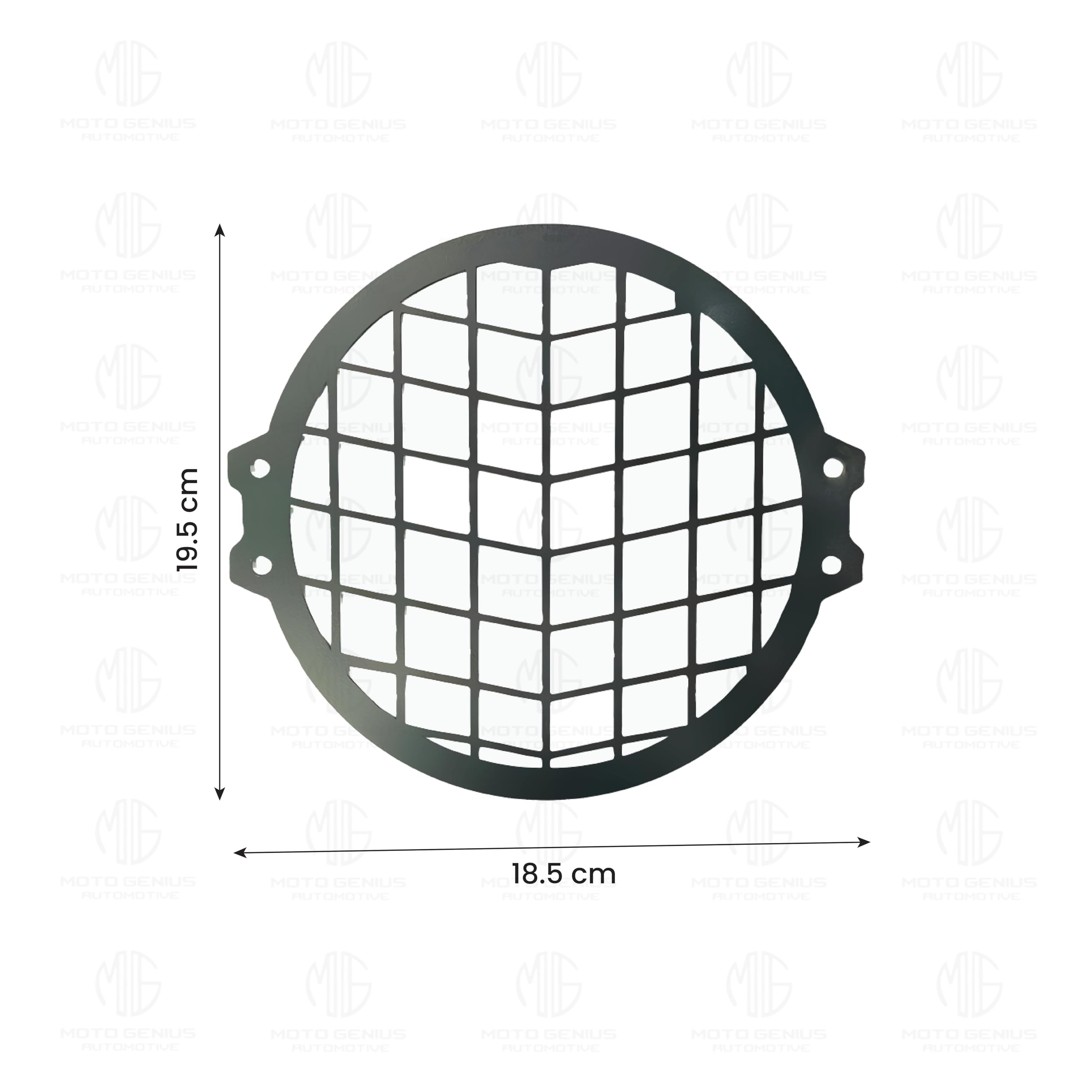 MOTO GENIUS Front Headlight Grill Guard for HUNTER | Durable Metal Protective Head Light Frame Protector (Check Grill)