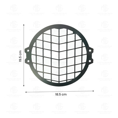 MOTO GENIUS Front Headlight Grill Guard for HUNTER | Durable Metal Protective Head Light Frame Protector (Check Grill)