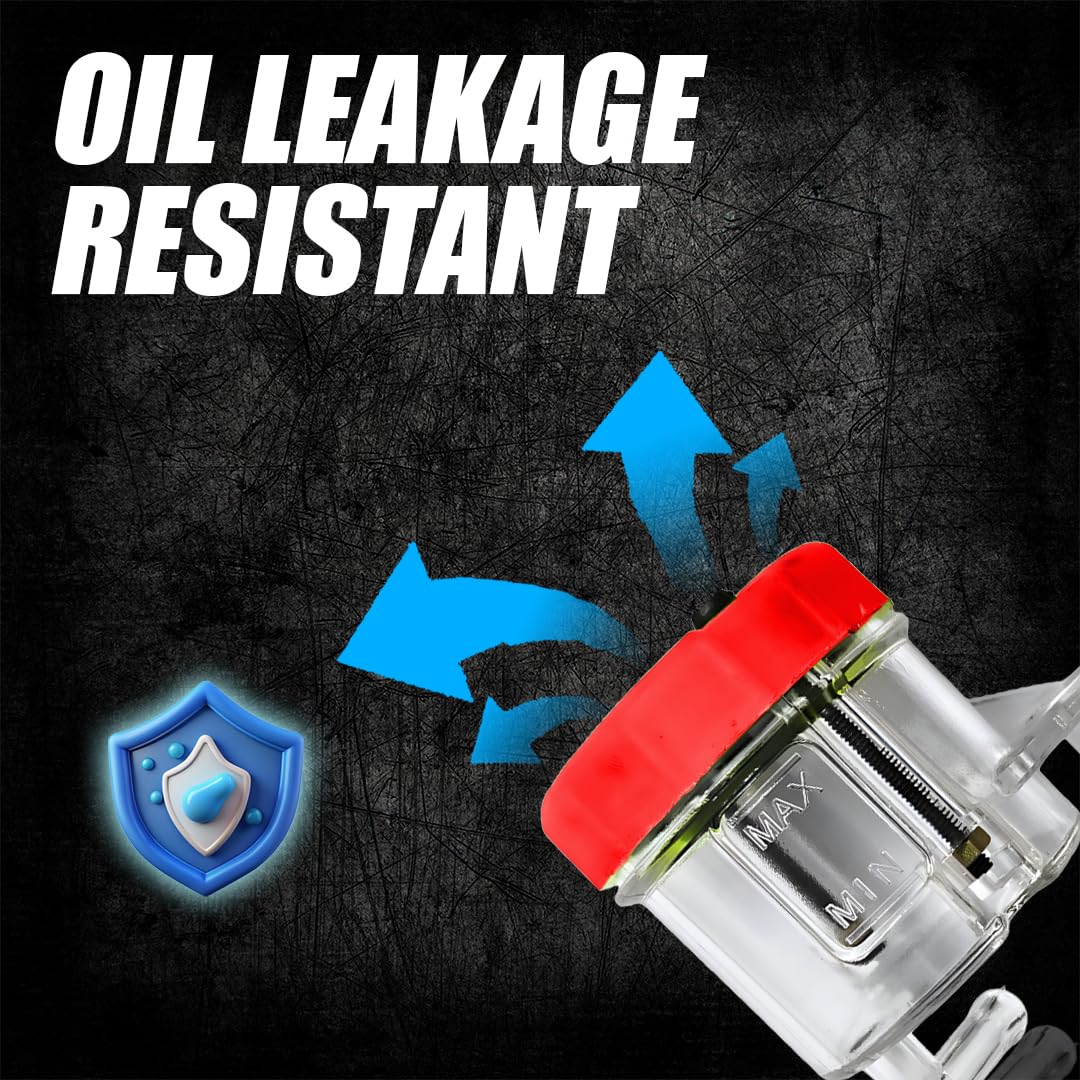 MOTO GENIUS Universal Motorcycle Front Brake Clutch Fluid Reservoir Tank | Durable Plastic Master Cylinder Oil Cup for Hydraulic Brake and Clutch Systems