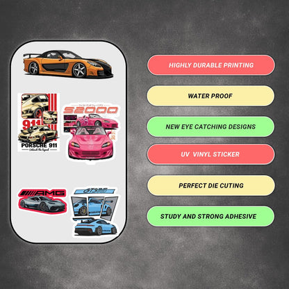 3D Vinyl Car Sticker for Exterior, Waterproof & Fade-Proof Self Adhesive Car Decal for Rear Glass, Bumper, Windshield & Car Styling Accessories (11 PC)
