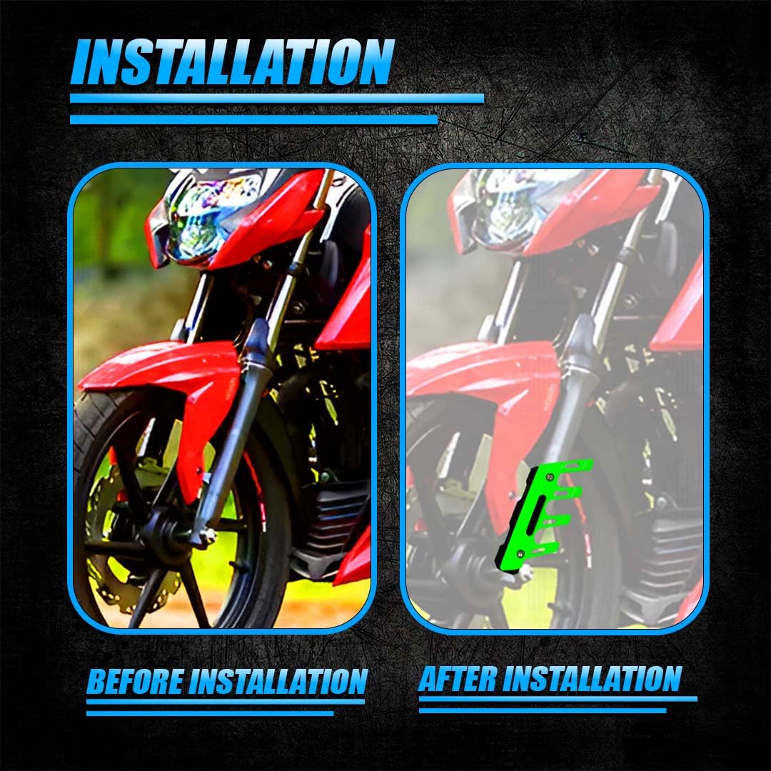 MOTO GENIUS ABS Shocker Protector | Front Fork Fender Protector | Universal Anti-Fall Slider Guard for All Bikes ()