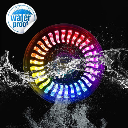 MOTO GENIUS 7 Inch RGB LED Round Headlight for Royal Enfield & Thar | High/Low Beam, Waterproof, Luminous Mode, Acrylic & Aluminum Construction, Durable, DRL, Bright LED (RGB Design)