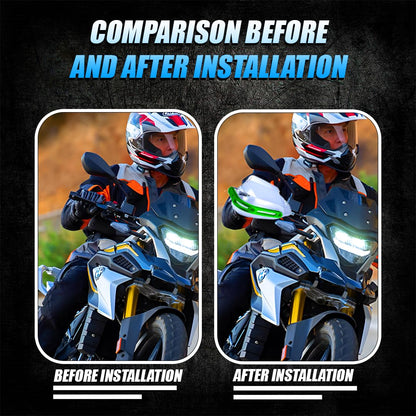 MOTO GENIUS Universal Motorcycle Handuards | Bike Wind Deflector Protectors for Handlebar Hand Safety, Fits Most Motorcycles