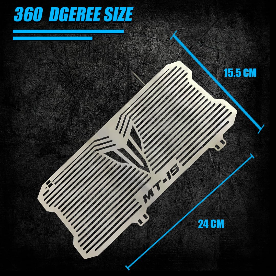 MOTO GENIUS Radiator Guard for MT15 | Heavy-Duty Stainless Steel Radiator Protector | Essential Motorcycle Accessory for Engine Cooling Protection ()