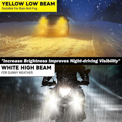MOTO GENIUS 60W Super Bright 6 LED Fog Light | Dual Color & | High/Low Beam | Waterproof Aluminum Housing | Universal Fit for Car & Motorcycle