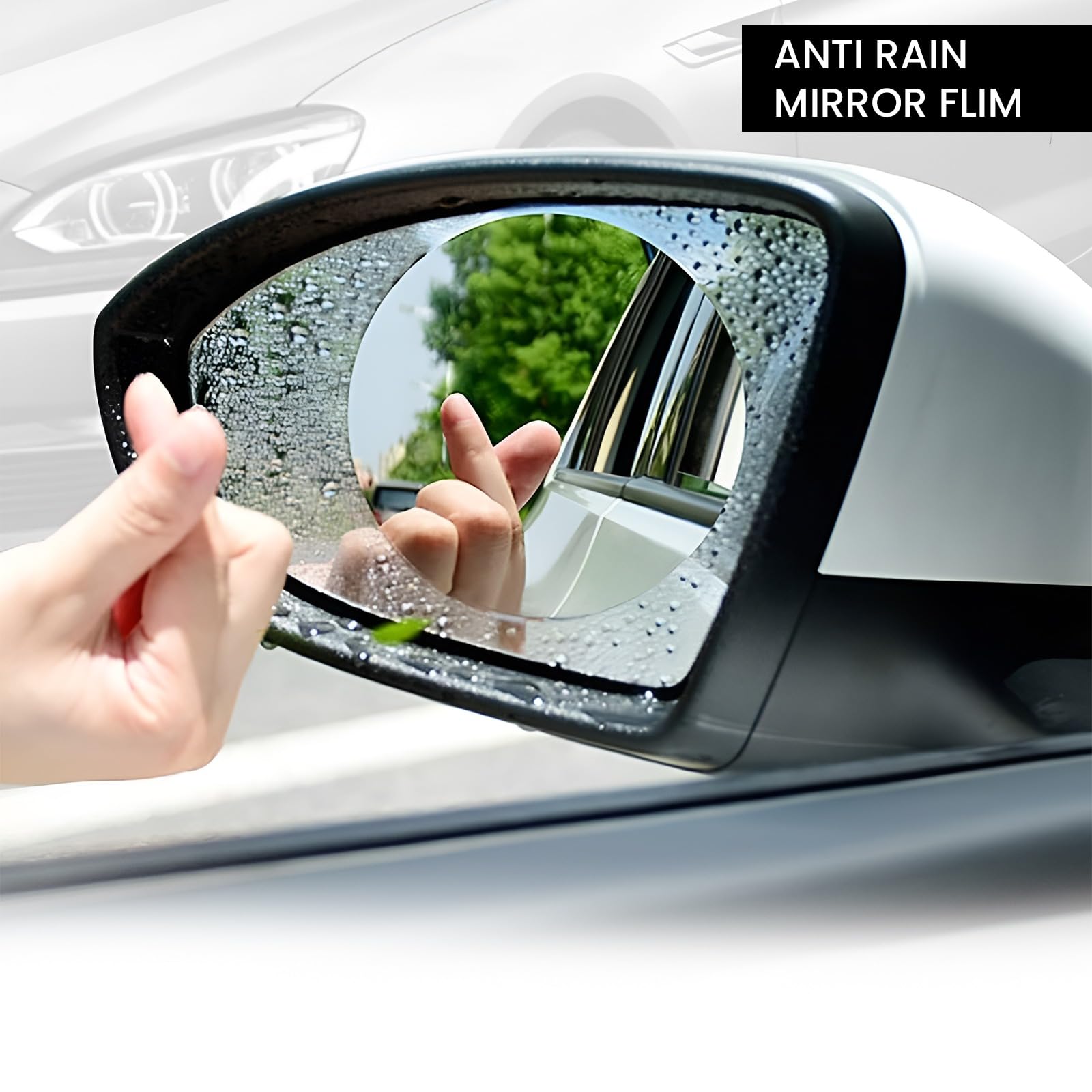 MOTO GENIUS Anti-Fog Film for Car Mirrors & Side Windows | Waterproof, Dust-Proof, Anti-Glare Protective Film for Rearview Visibility