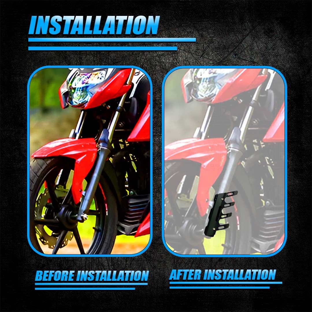 MOTO GENIUS ABS Shocker Protector | Front Fork Fender Protector | Universal Anti-Fall Slider Guard for All Bikes ()