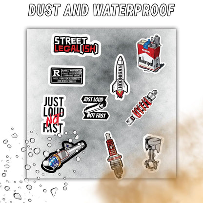 Bike Spare Parts 3D Vinyl Stickers | Waterproof, Fade-Proof, Self-Adhesive Decals for Helmet, Bike, Car, Laptop & Mobile | Mechanical Parts & Garage Style Stickers