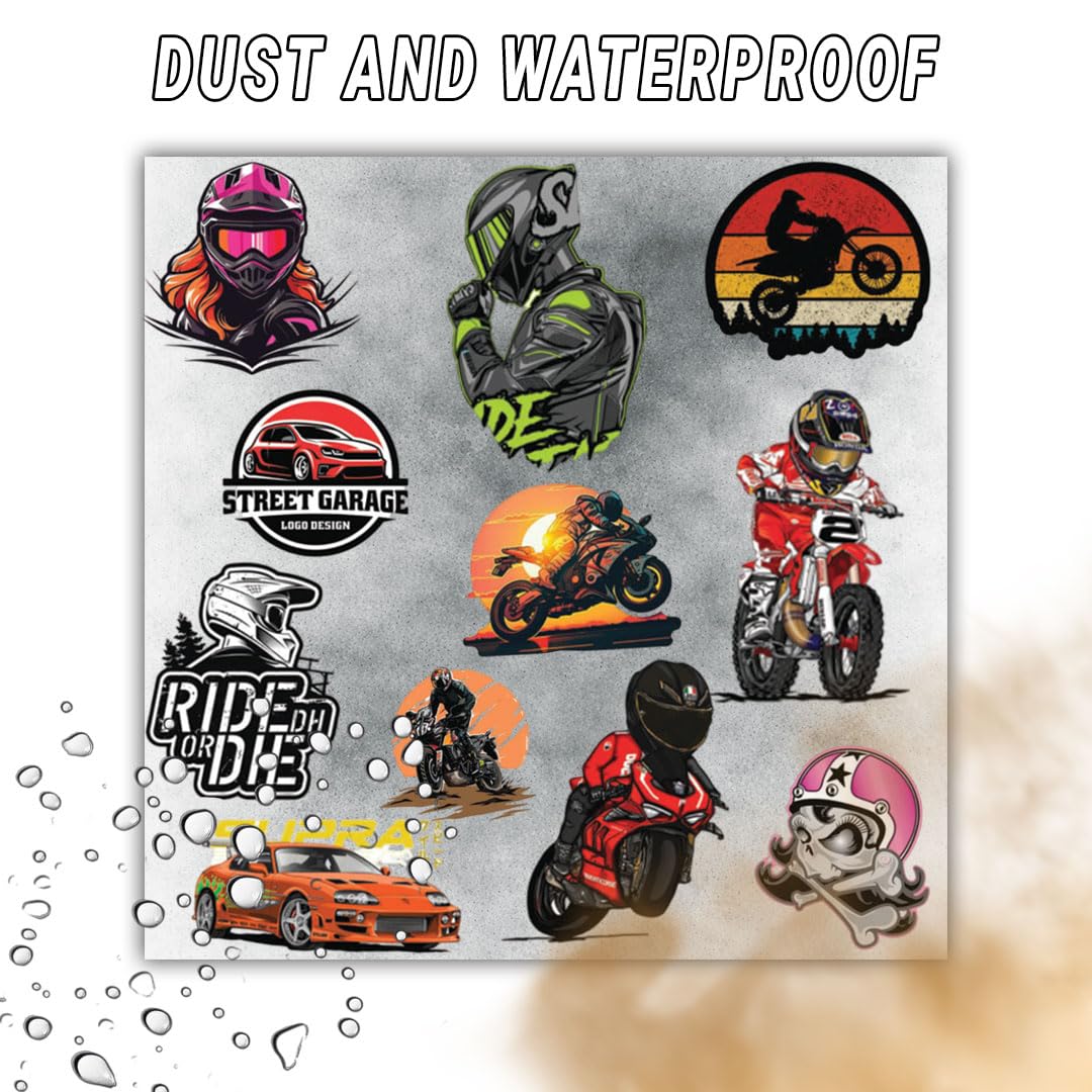 Car & Bike 3D Vinyl Stickers | Waterproof, Fade-Proof, Self-Adhesive Decals for Helmet, Bike, Car, Laptop & Mobile | Multipurpose Vehicle Graphic Stickers (19 PC)