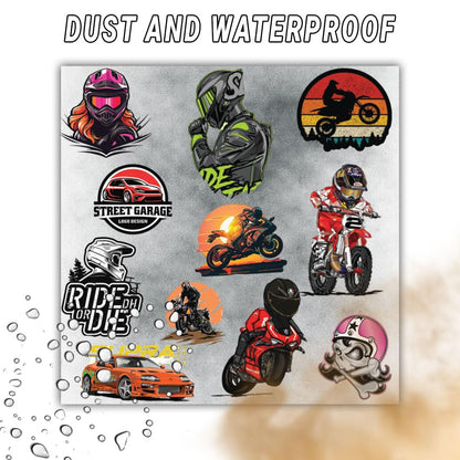 Car & Bike 3D Vinyl Stickers | Waterproof, Fade-Proof, Self-Adhesive Decals for Helmet, Bike, Car, Laptop & Mobile | Multipurpose Vehicle Graphic Stickers (19 PC)