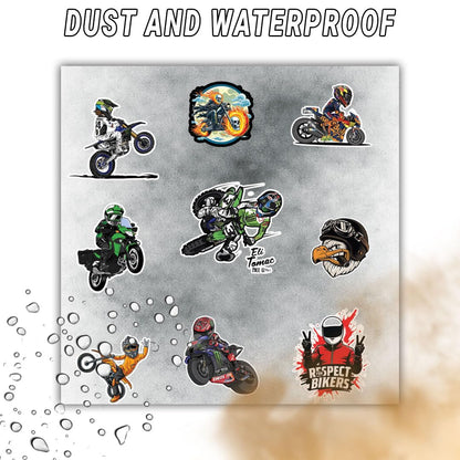 Racing Bike 3D Vinyl Stickers | Waterproof, Fade-Proof, Self-Adhesive Decals for Helmet, Bike, Car, Laptop & Mobile | Sports Bike Graphic Stickers (BIKE16-9PC)
