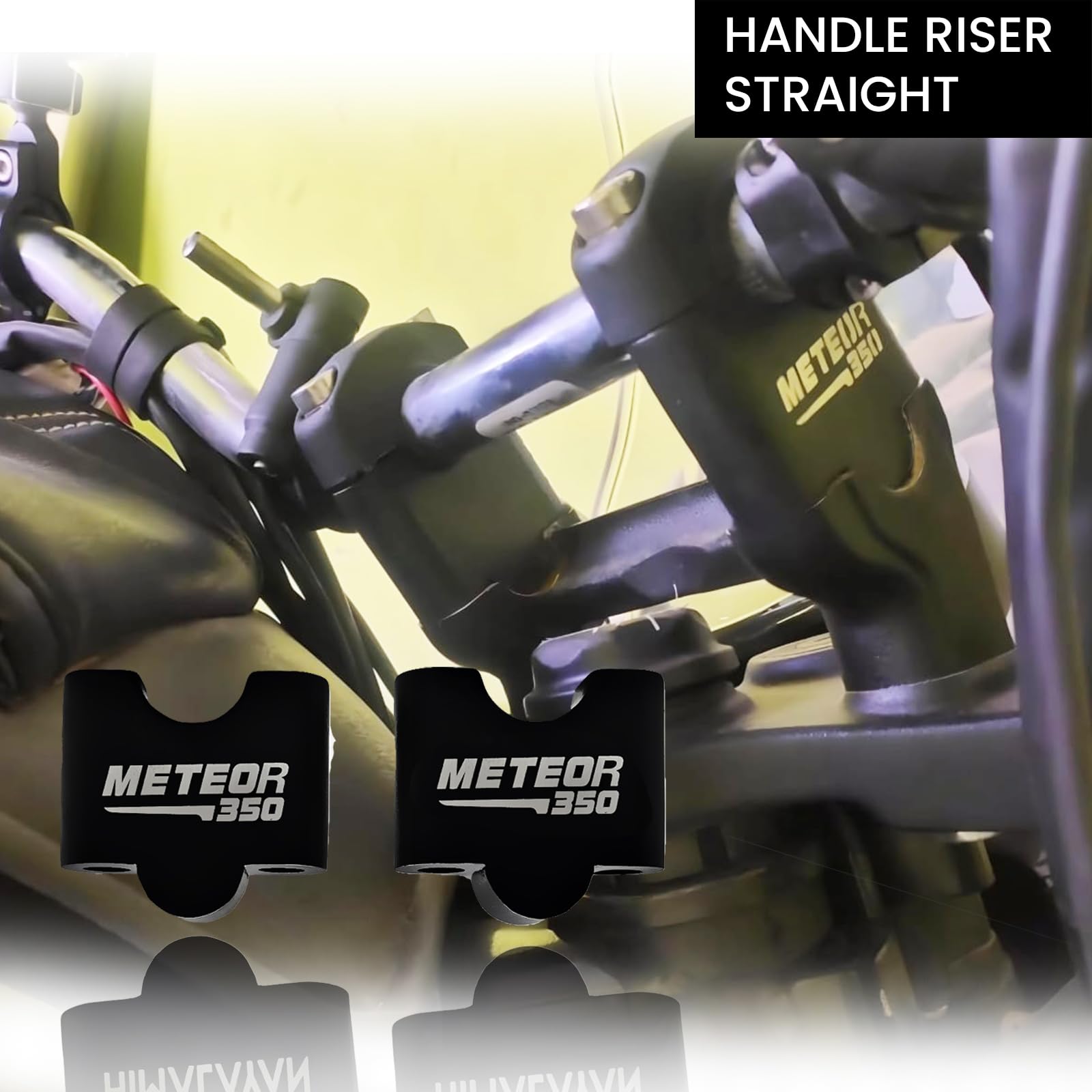 MOTO GENIUS Adjustable Handle Riser for Meteor 350 |Enhances Comfort and Control | Height Riser Clamp Compatible with RE Meteor (Angular)