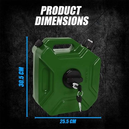 MOTO GENIUS Universal 5 Liter Fuel Jerry Can With Clamp and Cap For Motorcycle | Fuel Container Heavy Duty construction for Petrol/diesel/kerosene Storage (Pack of 2) (Green)