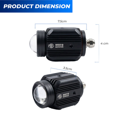 DK16 WITH HARNESS Auxiliary LED FOG Lights 45W with Wireless Spotlight Switch Harness & Mounting Clamps, 12V–30V, Universal Fit for Motorcycles & Cars