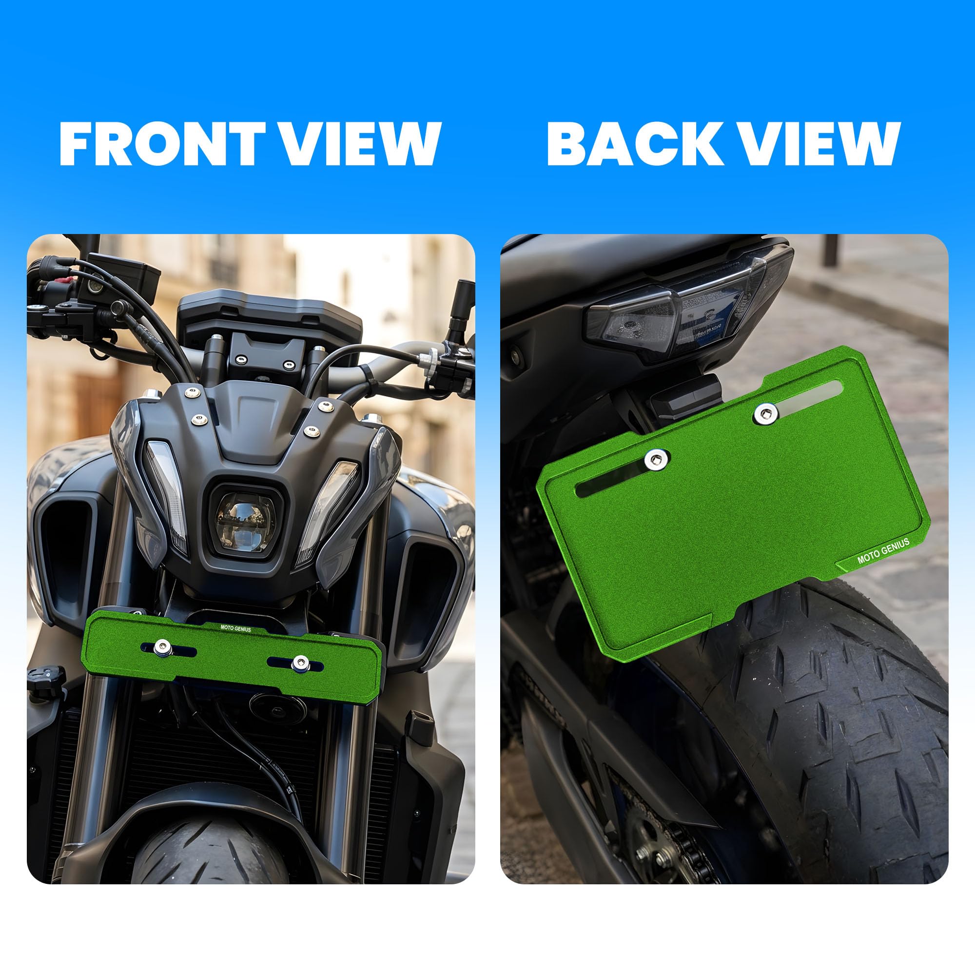 Universal CNC Aluminium Number Plate Holder Frame for Bikes & Scooters, Front & Rear, Anti-Rust, Heavy-Duty License Plate Mount, Universal Fit, Easy Installation