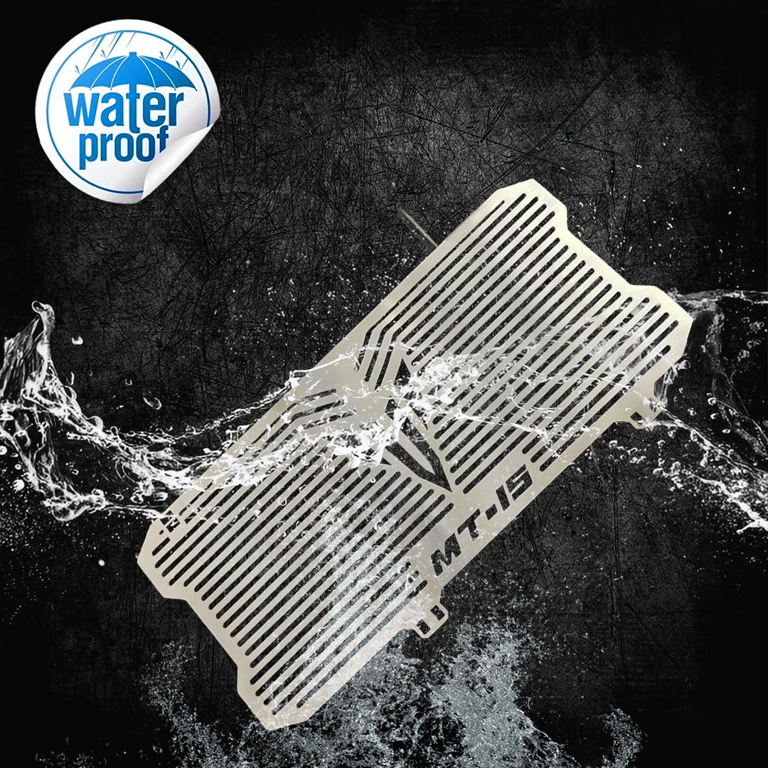 MOTO GENIUS Radiator Guard for MT15 | Heavy-Duty Stainless Steel Radiator Protector | Essential Motorcycle Accessory for Engine Cooling Protection ()