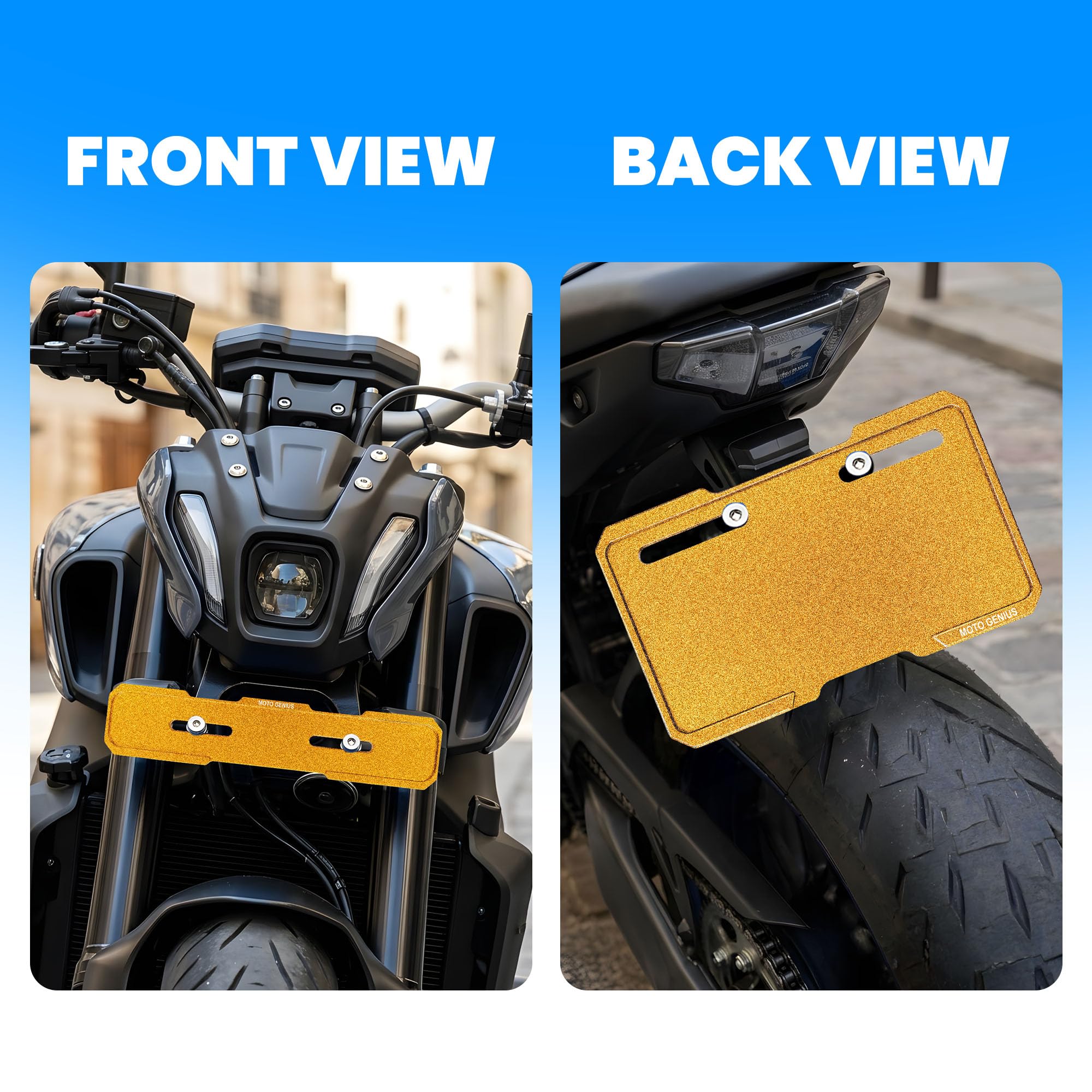 Universal CNC Aluminium Number Plate Holder Frame for Bikes & Scooters, Front & Rear, Anti-Rust, Heavy-Duty License Plate Mount, Universal Fit, Easy Installation