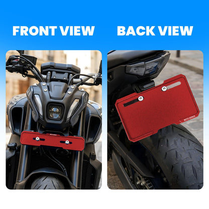 Universal CNC Aluminium Number Plate Holder Frame for Bikes & Scooters, Front & Rear, Anti-Rust, Heavy-Duty License Plate Mount, Universal Fit, Easy Installation