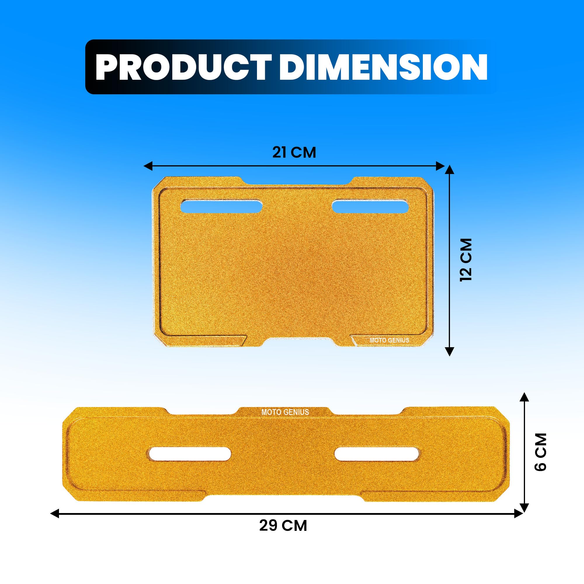 Universal CNC Aluminium Number Plate Holder Frame for Bikes & Scooters, Front & Rear, Anti-Rust, Heavy-Duty License Plate Mount, Universal Fit, Easy Installation