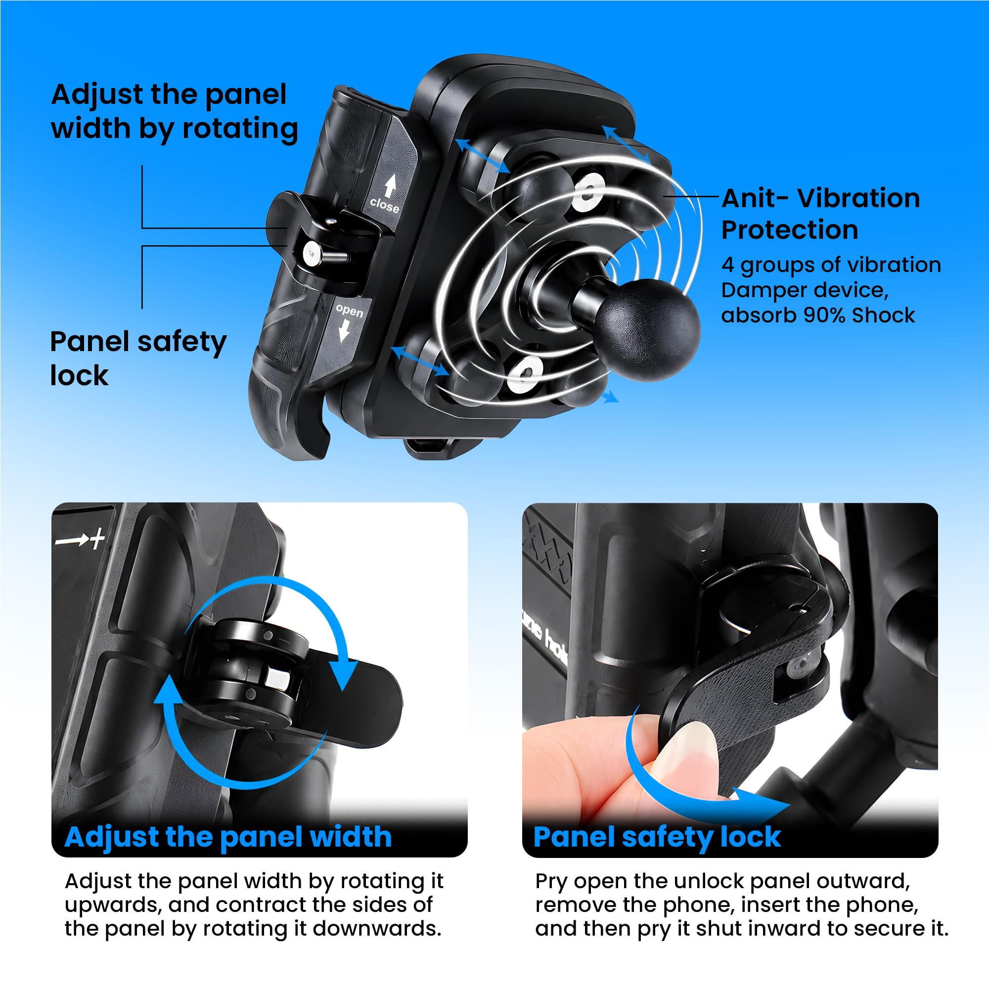 Universal Aluminium Mirror Fitting Mobile Holder for Bikes & Scooters, 360 Degree Rotation, Anti-Rust Durable Phone Mount, Long Lasting Motorcycle Handlebar Stand