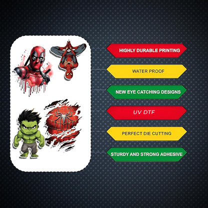 Angry Comic-Style Superhero Inspired by Marvel | UV DTF 3D Printed Stickers – Durable, Vibrant, Waterproof Decal for Laptops, Bottles, Cars & More