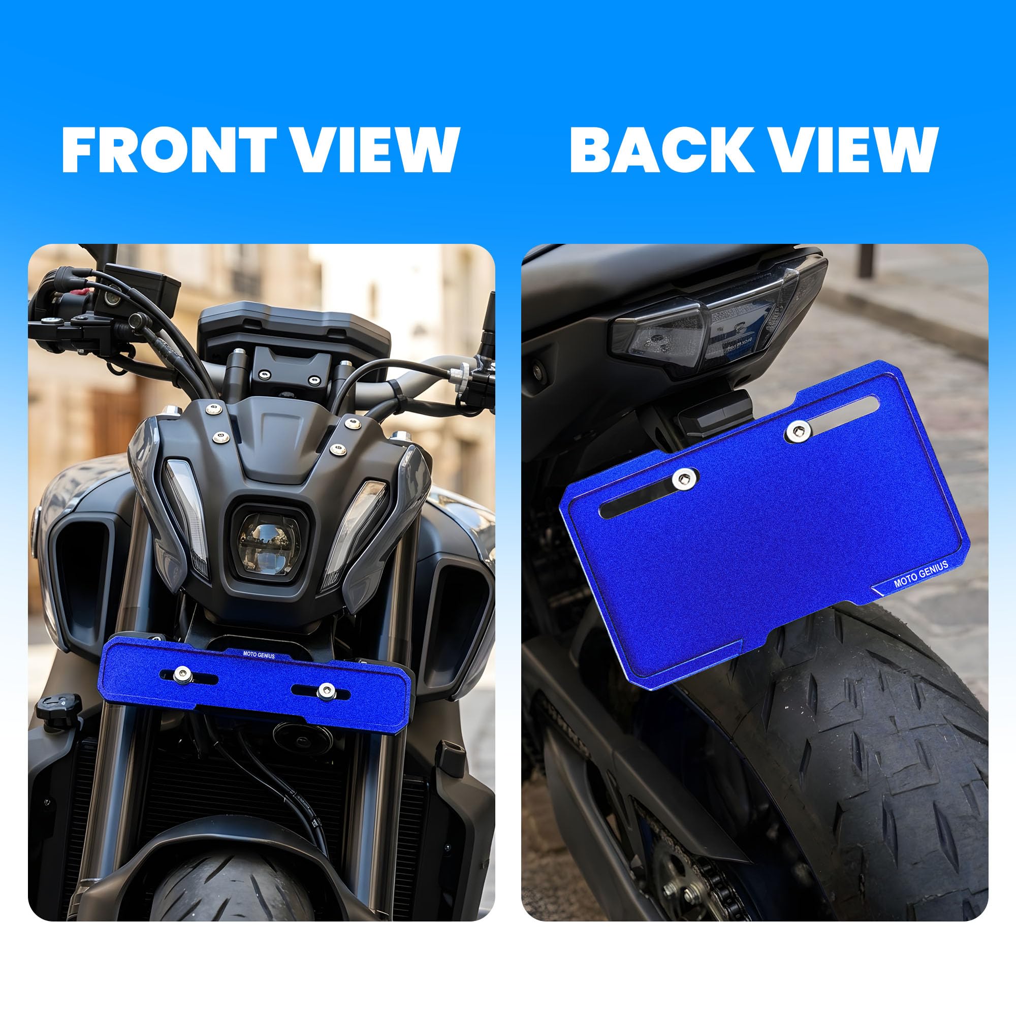 Universal CNC Aluminium Number Plate Holder Frame for Bikes & Scooters, Front & Rear, Anti-Rust, Heavy-Duty License Plate Mount, Universal Fit, Easy Installation