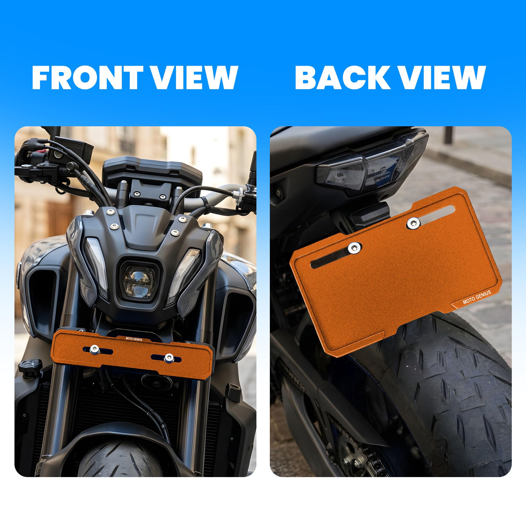 Universal CNC Aluminium Number Plate Holder Frame for Bikes & Scooters, Front & Rear, Anti-Rust, Heavy-Duty License Plate Mount, Universal Fit, Easy Installation
