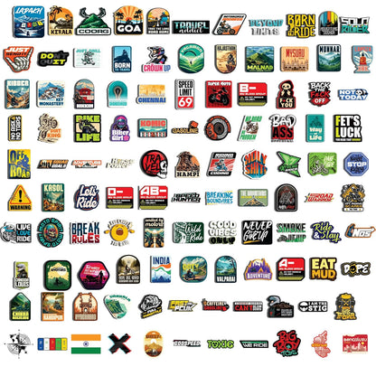 3D Vinyl Stickers Pack of 10 (Any Random Designs) Waterproof & Fade-Proof Self Adhesive Decals for Car, Bike, Helmet, Laptop & Mobile Accessories