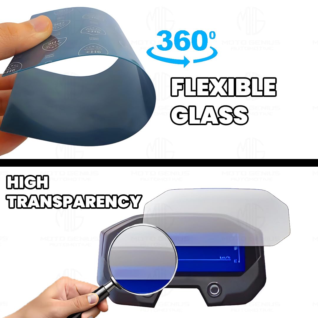 9H Hardness Speedometer Screen Protector for FZX Scratch Guard, Scratch Resistant, Anti-Fingerprint, Clarity, Easy Application - Moto Genius