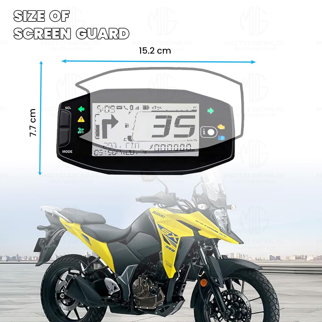 9H Nano Glass Screen Protector for Suzuki V-Strom Speedometer, Anti-Scratch, Anti Fingerprint, HD Clear Protection Film-Transparent - Moto Genius