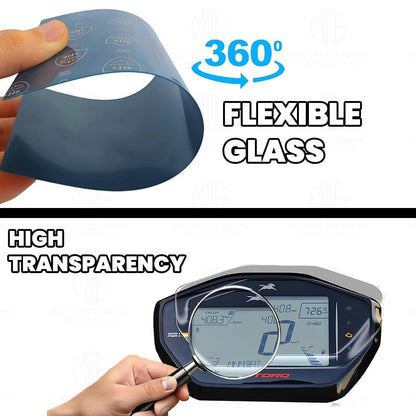 9H Nano Glass Screen Protector for TVS NTORQ Speedometer, Scratch Resistant, Anti Fingerprint, HD Clarity and Easy Application - Moto Genius