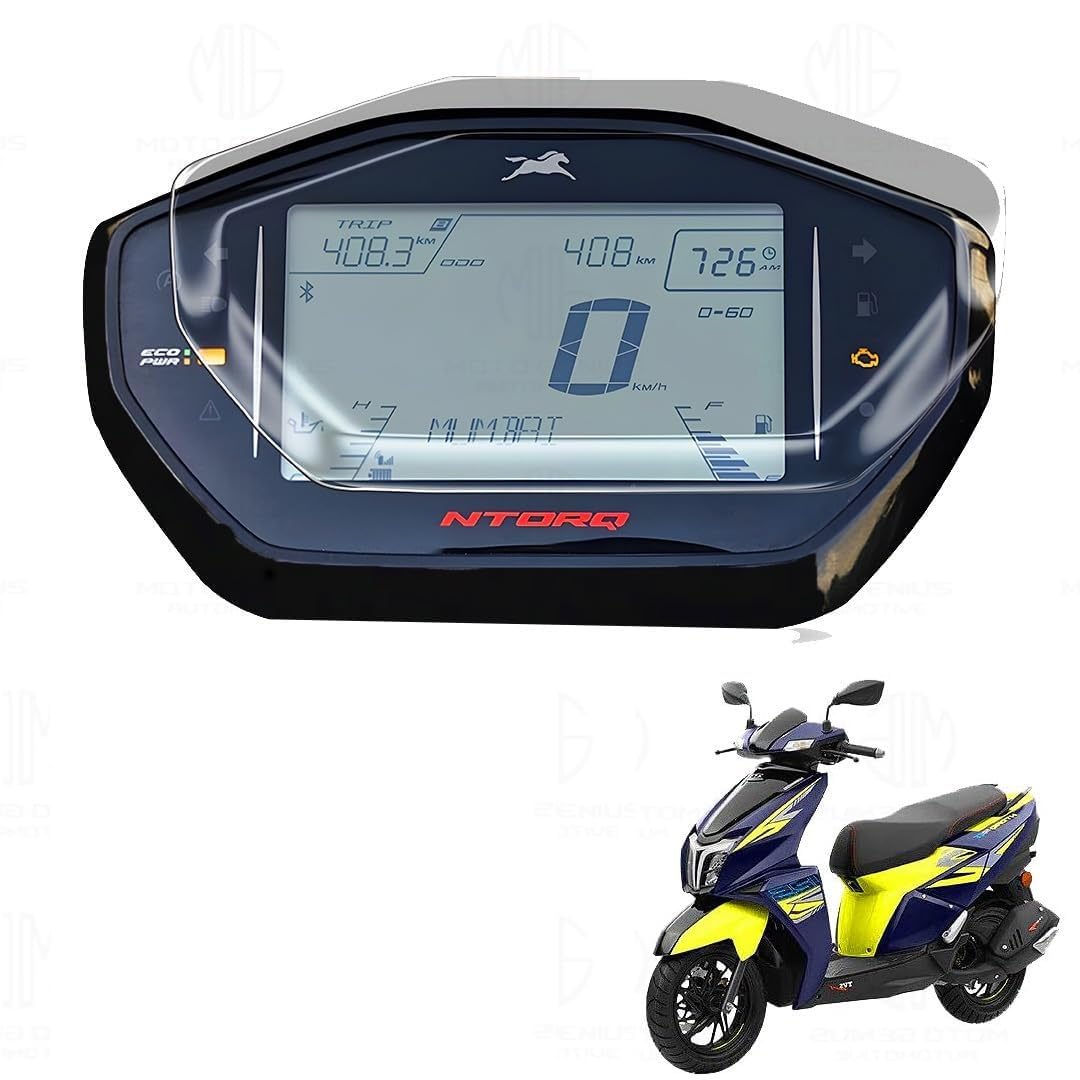 9H Nano Glass Screen Protector for TVS NTORQ Speedometer, Scratch Resistant, Anti Fingerprint, HD Clarity and Easy Application - Moto Genius