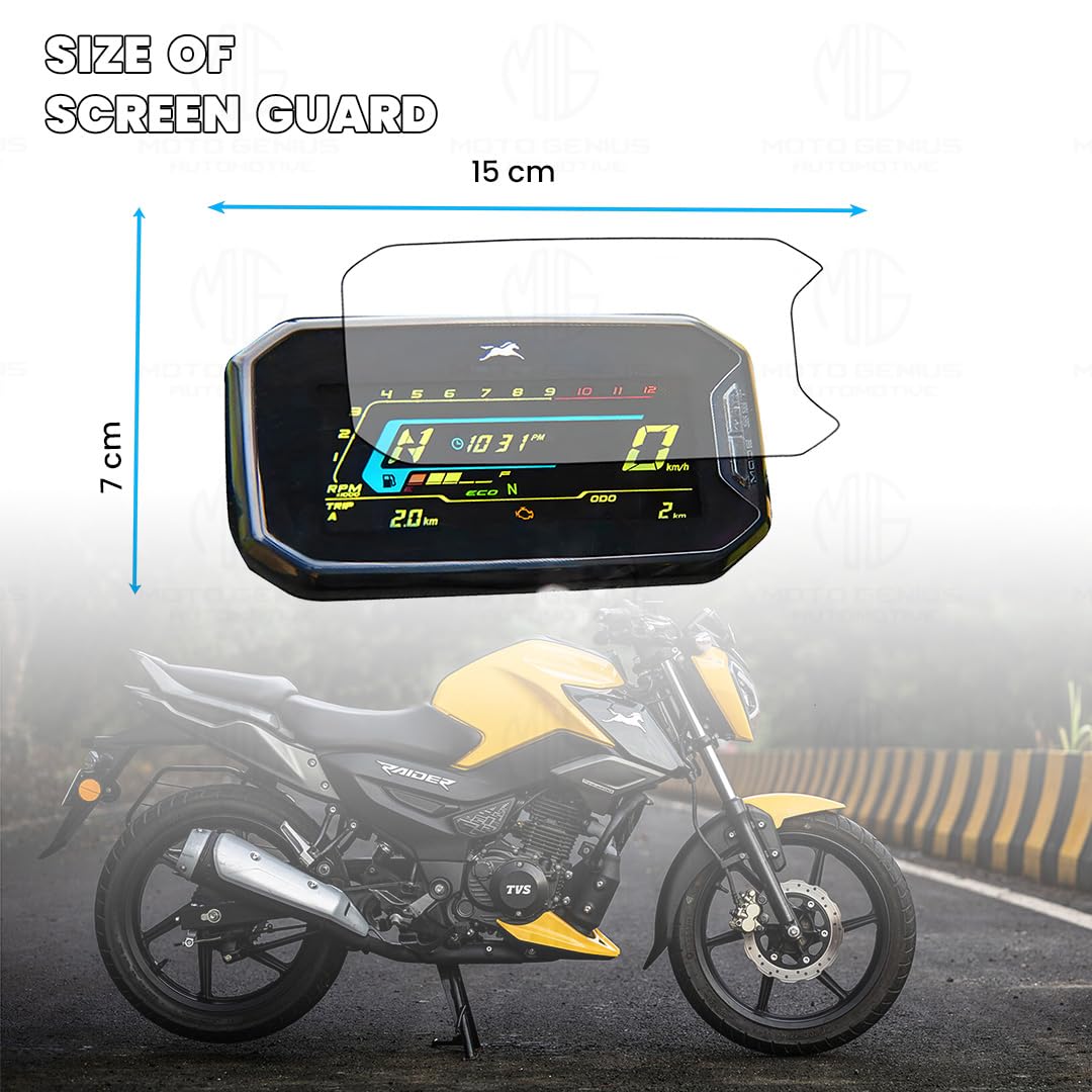9H Nano Glass Screen Protector for TVS NTORQ Speedometer, Scratch Resistant, Anti Fingerprint, HD Clarity, Easy Application-Transparent - Moto Genius