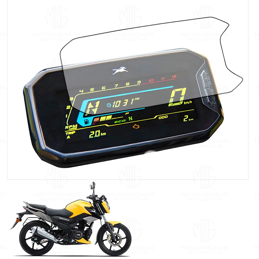 9H Nano Glass Screen Protector for TVS NTORQ Speedometer, Scratch Resistant, Anti Fingerprint, HD Clarity, Easy Application-Transparent - Moto Genius