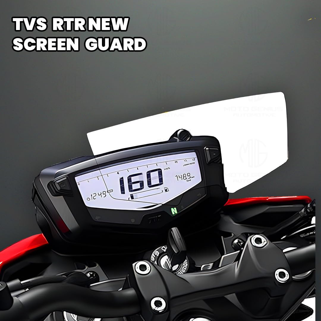 9H Nano Glass Screen Protector for TVS NTORQ Speedometer, Scratch Resistant, Anti Fingerprint, HD Clarity, Easy Application-Transparent - Moto Genius