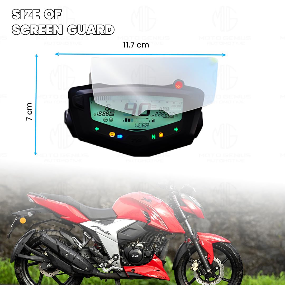 9H Nano Glass Screen Protector for TVS NTORQ Speedometer, Scratch Resistant, Anti Fingerprint, HD Clarity, Easy Application-Transparent - Moto Genius
