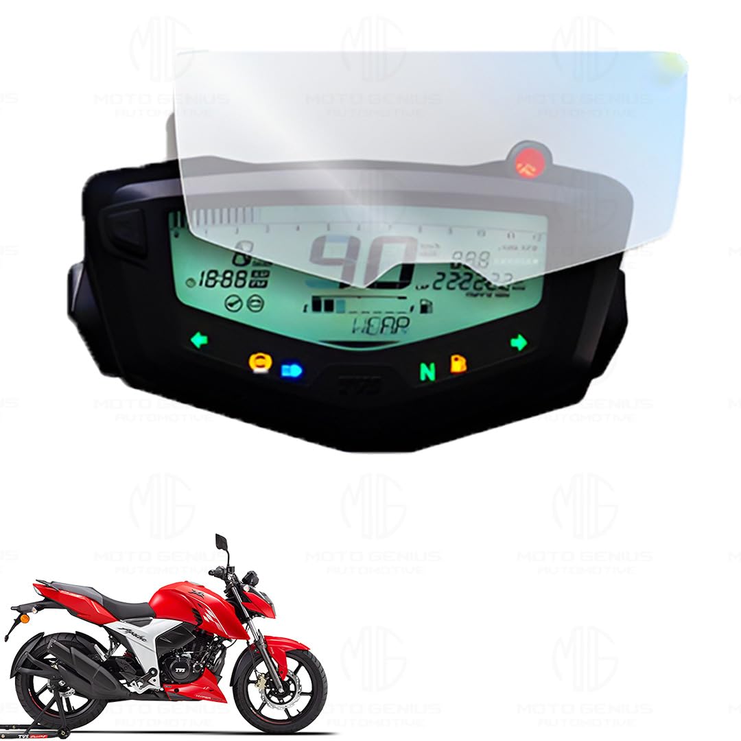 9H Nano Glass Screen Protector for TVS NTORQ Speedometer, Scratch Resistant, Anti Fingerprint, HD Clarity, Easy Application-Transparent - Moto Genius