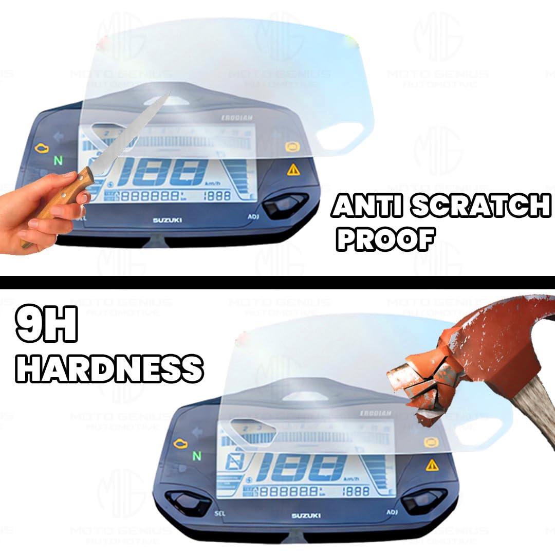 9H Nano Glass Speedometer Screen Guard for Suzuki Gixxer 150, 250, SF 150 & SF 250 | Scratch Resistant, Anti-Fingerprint, Bubble-Free Protector-Transparent - Moto Genius