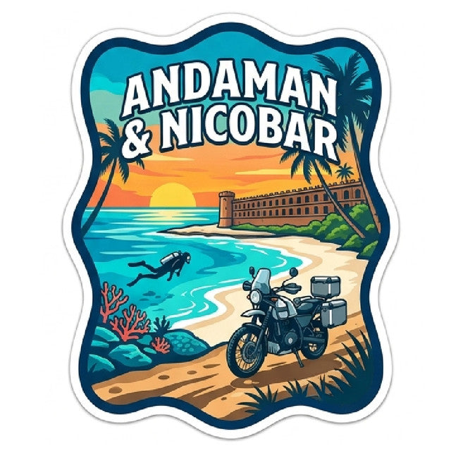 Andaman-and-Nicobar 3D Vinyl Sticker Waterproof Decals for Motorcycle, Helmet & Laptop | Edgy Aesthetic Stickers for Bikes and cars