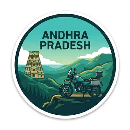 Andhra-Pradesh 3D Vinyl Sticker Waterproof Decals for Motorcycle, Helmet & Laptop | Edgy Aesthetic Stickers for Bikes and cars