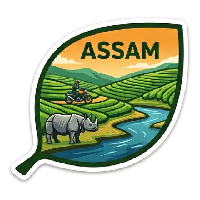 Assam 3D Vinyl Sticker Waterproof Decals for Motorcycle, Helmet & Laptop | Edgy Aesthetic Stickers for Bikes and cars