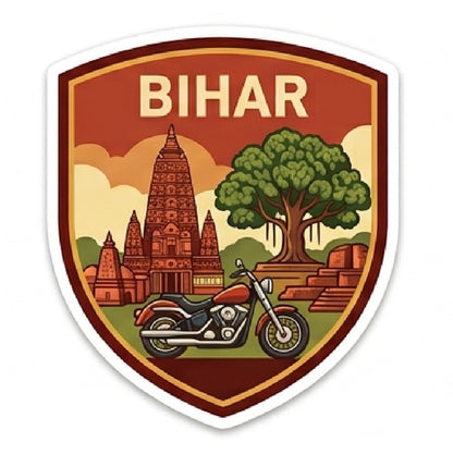 Bihar 3D Vinyl Sticker Waterproof Decals for Motorcycle, Helmet & Laptop | Edgy Aesthetic Stickers for Bikes and cars