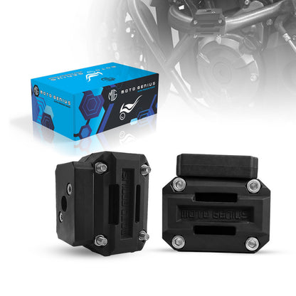 Universal Motorcycle Crash Guard Sliders with Fog Light Clamp Mount | Engine Frame Protector | Auxiliary/Fog Light Bracket Holder | Heavy Duty Bike Safety Guard