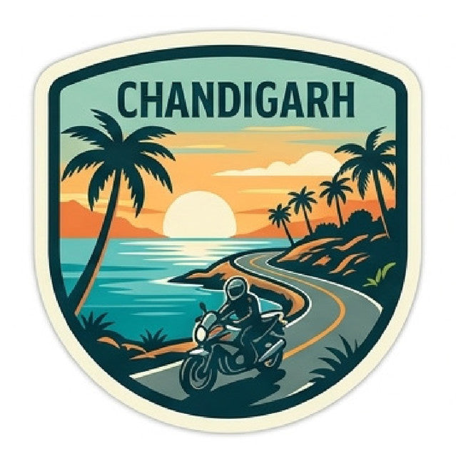 Chandigarh 3D Vinyl Sticker Waterproof Decals for Motorcycle, Helmet & Laptop | Edgy Aesthetic Stickers for Bikes and cars
