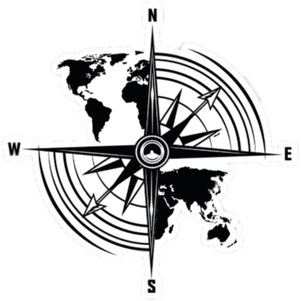 Compass 3D Vinyl Sticker Waterproof Decals for Motorcycle, Helmet & Laptop | Edgy Aesthetic Stickers for Bikes and cars