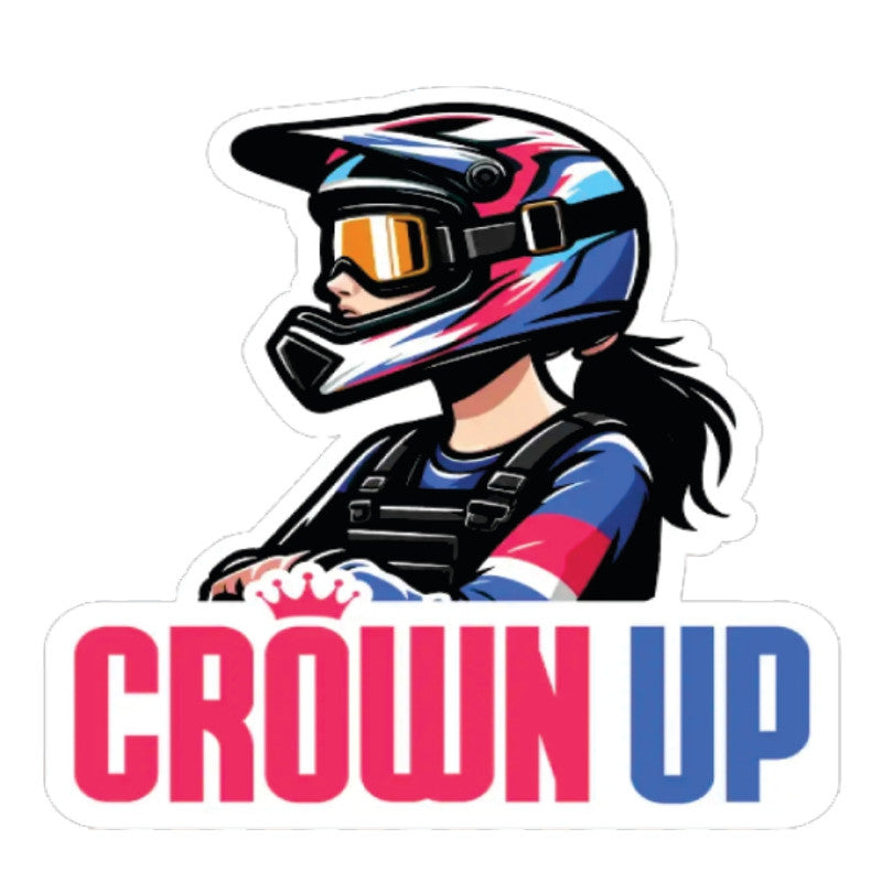 Crown-Up 3D Vinyl Sticker Waterproof Decals for Motorcycle, Helmet & Laptop | Edgy Aesthetic Stickers for Bikes and cars