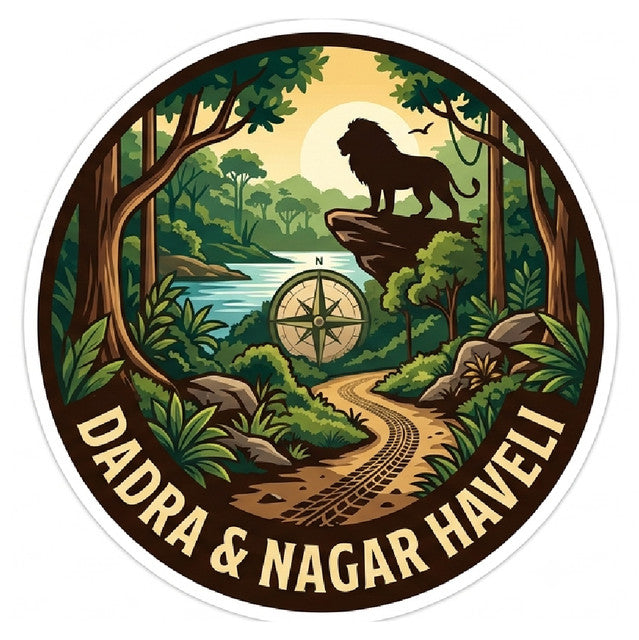 Dadra-Nagar-Haveli 3D Vinyl Sticker Waterproof Decals for Motorcycle, Helmet & Laptop | Edgy Aesthetic Stickers for Bikes and cars