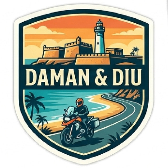 Daman-Diu 3D Vinyl Sticker Waterproof Decals for Motorcycle, Helmet & Laptop | Edgy Aesthetic Stickers for Bikes and cars