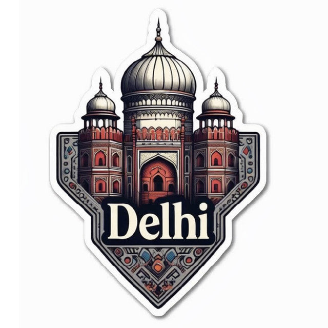 Delhi 3D Vinyl Sticker Waterproof Decals for Motorcycle, Helmet & Laptop | Edgy Aesthetic Stickers for Bikes and cars