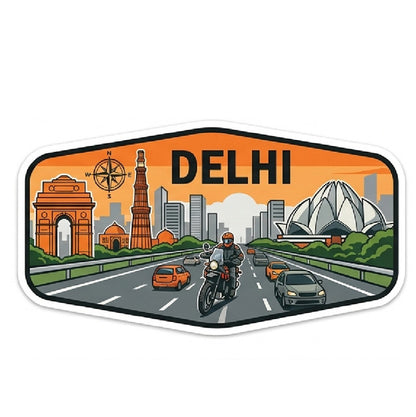 Delhi 3D Vinyl Sticker Waterproof Decals for Motorcycle, Helmet & Laptop | Edgy Aesthetic Stickers for Bikes and cars